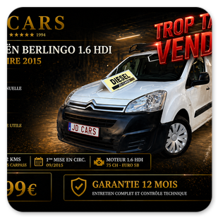 CITROËN BERLINGO 1.6 HDI UTILITAIRE GARANTIE 1 AN CTOK 5499€