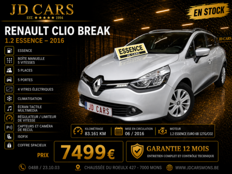 RENAULT CLIO BREAK 1.2 ESSENCE GARANTIE 1 AN CTOK 7499€