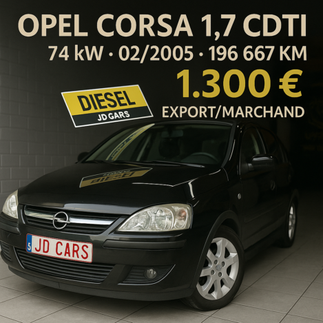 OPEL CORSA C 1.7 CDTI MARCHAND/EXPORT 1300€ TTC