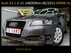 AUDI A3 1.6 TDI 105 GARANTIE 1 AN CTOK 6999€ TTC
