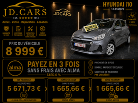 HYUNDAI I10 1.0 ESSENCE 16MKM GARANTIE 1 AN CTOK 8999€